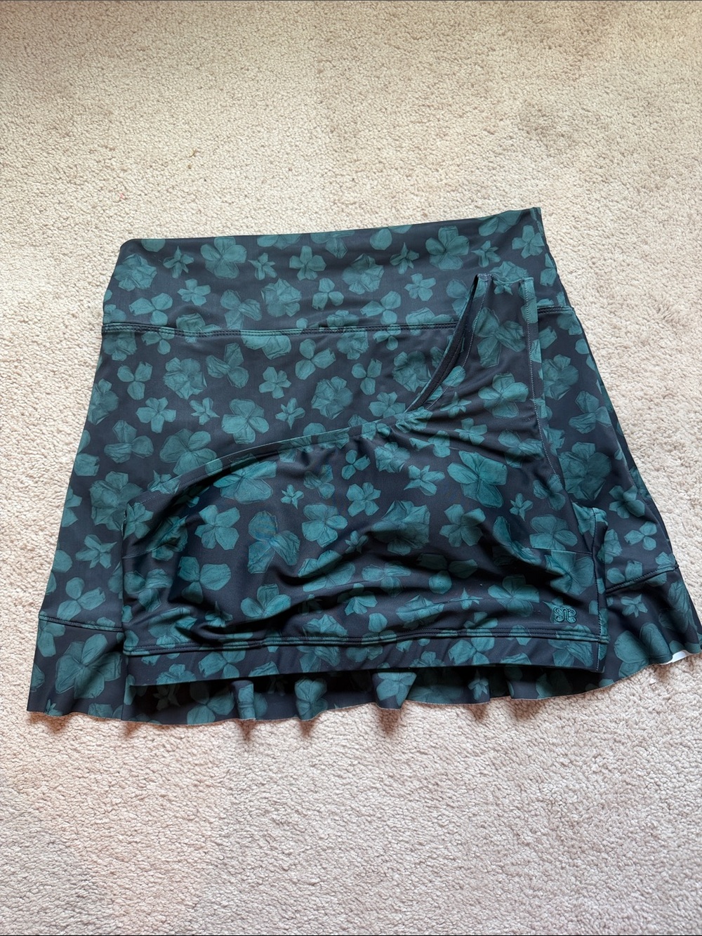 Albion Fit Asymmetric Floral Green Bikini Top and Skirt Set - Picture 5 of 5